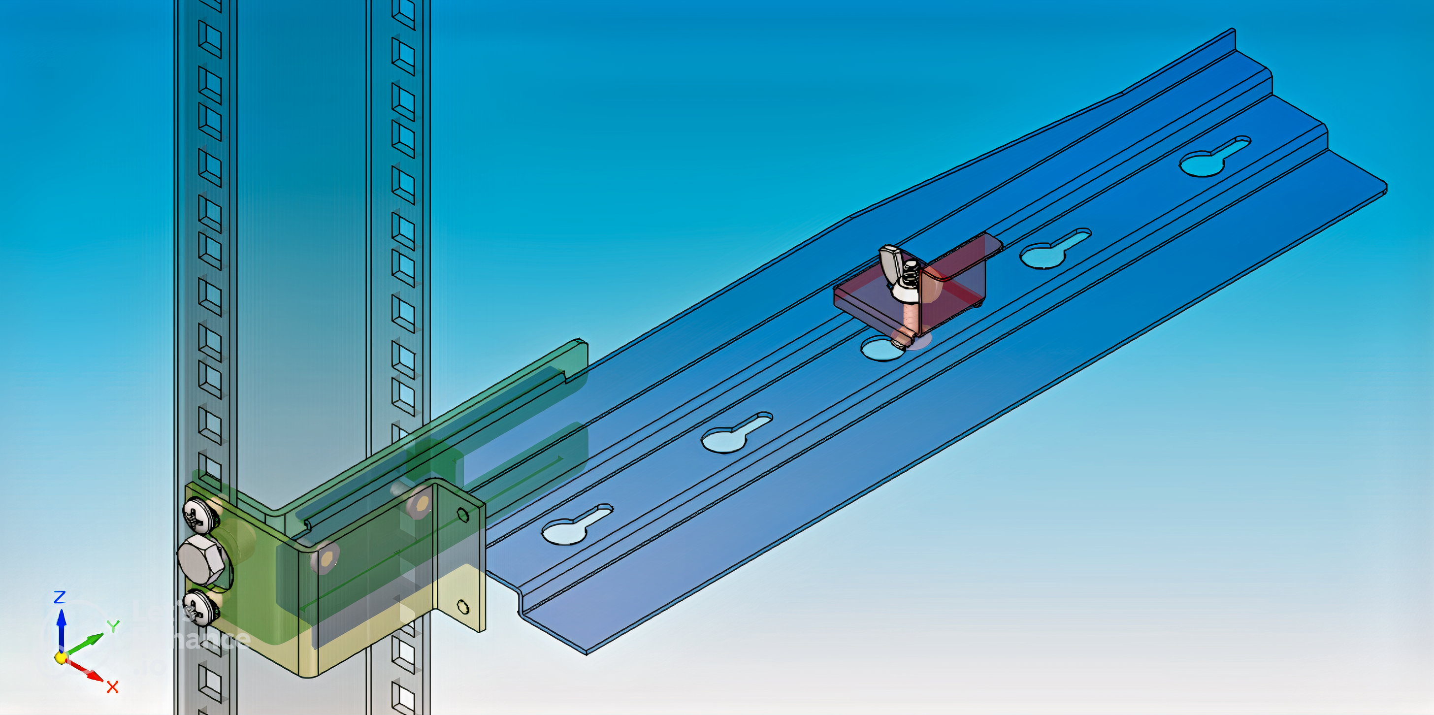 Universal Offset Bracket Rittal — occupies 1U